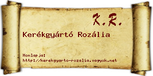 Kerékgyártó Rozália névjegykártya