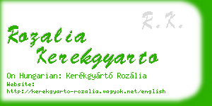 rozalia kerekgyarto business card